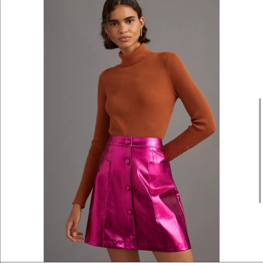 Maeve Pink Metallic Skirt
